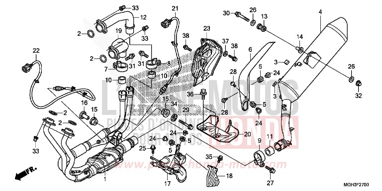 EXHAUST MUFFLER for VFR1200X Dual Clutch DEGITAL SILVER METALLIC (NHA30) from 2012